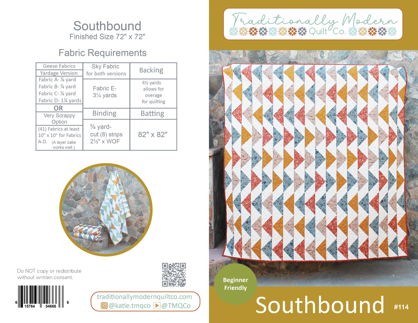 Southbound Quilt Pattern PAPER WHOLESALE ONLY